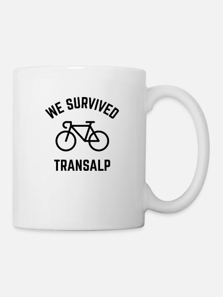 We Survived Transalp (Alpes / Vélo De Course) - Mug blanc - blanc