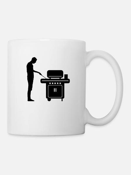 Freizeit - Mann Grill - Tasse - Weiß