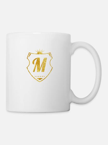 M buchstabe gold - Tasse - Weiß