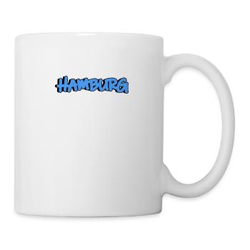 Hamburg in blue graffiti - Mug - white - Right
