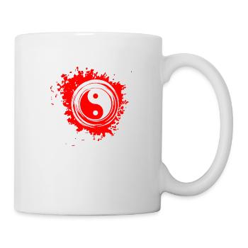 Ying Yang Symbol Farbfleck Splash - Tasse - Weiß - Rechts