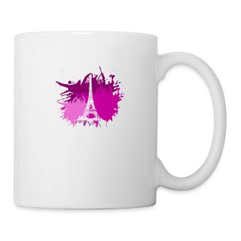 Paris Eifelturm Splash Farbfleck Geschenk - Tasse - Weiß - Rechts