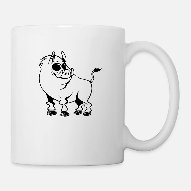 wildschwein cool süss witzig sonnenbrille - Tasse - Weiß