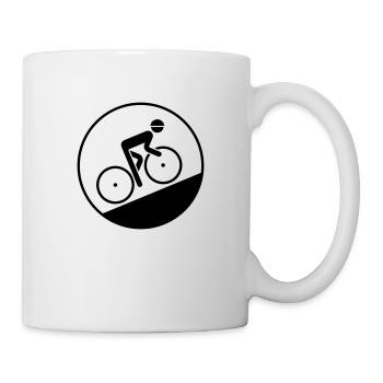 Cyclist Bicyclist Biker (Racing Bicycle / Uphill) - Mug - white - Right