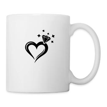 Heart Ring Diamond Wedding Wedding - Mug - white - Right