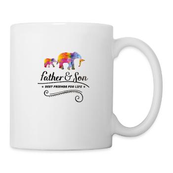 elefant father son - Tasse - Weiß - Rechts