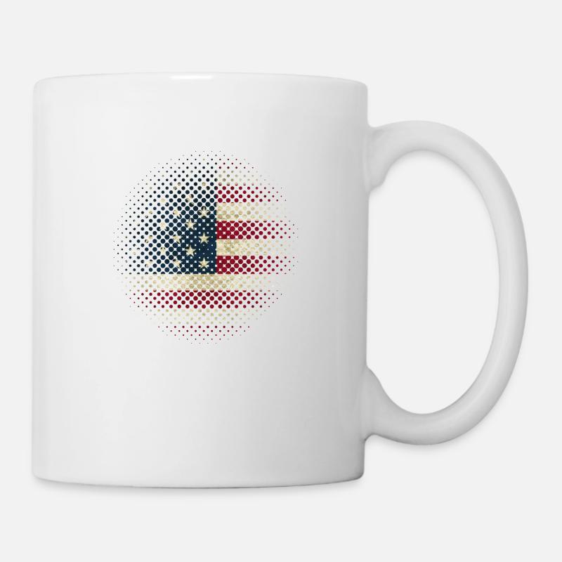 Drapeau USA Amérique Points US Stars & Stripes - Mug blanc - blanc