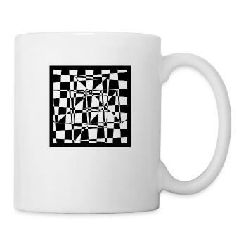 Schachbrett modifiziert, auf weiss - Tasse - Weiß - Rechts