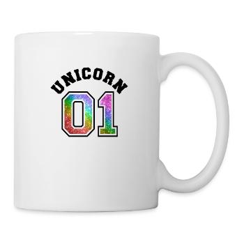 Unicorn 01 Rainbow Glitter - Tasse - Weiß - Rechts
