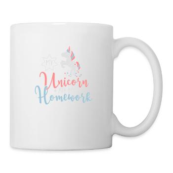 My Unicorn ate my Homework - Hausaufgaben -Einhorn - Tasse - Weiß - Rechts