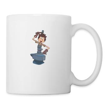 Blacksmith anvil hammer - Mug - white - Right