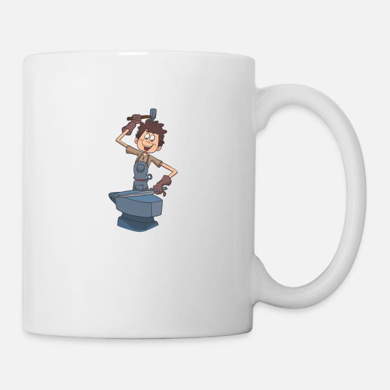 Blacksmith anvil hammer - Mug - white