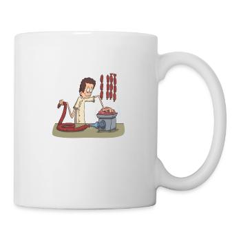 Saucisse de viande couteau de boucher - Mug blanc - blanc - Droite