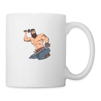 Blacksmith anvil hammer sword - Mug - white - Right