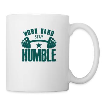 musculation citation work hard stay humble 88 - Mug blanc - blanc - Droite