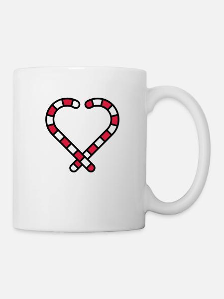 Candy Cane Coeur - Mug blanc - blanc