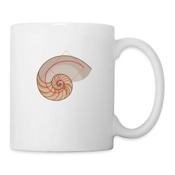 Symboles mathématiques Coquille de Nautile spirale dorée - Mug blanc - blanc - Droite