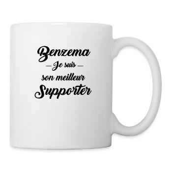 Benzema je suis son meilleur supporter - Mug blanc - blanc - Droite