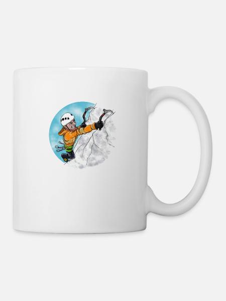 Bergsteiger - Eiskletterer - Kletter T-Shirt - Tasse - Weiß