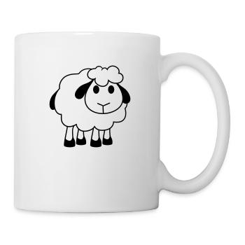 agneau bébé drôle petit mignon mignon bande dessin - Mug blanc - blanc - Droite