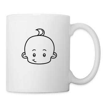 heureux tête visage petit mignon mignon couche enf - Mug blanc - blanc - Droite