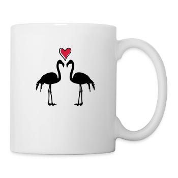 flamingo couple - Tasse - Weiß - Rechts