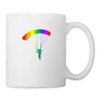 Bunter Fallschirm Regenbogen - Tasse - Weiß - Rechts