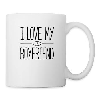 i love my boyfriend hearts - Tasse - Weiß - Rechts
