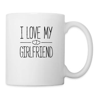 i love my girlfriend hearts - Tasse - Weiß - Rechts