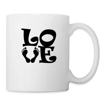 Barefoot Love Trekking Hiking Design Color Selectable - Mug - white - Right