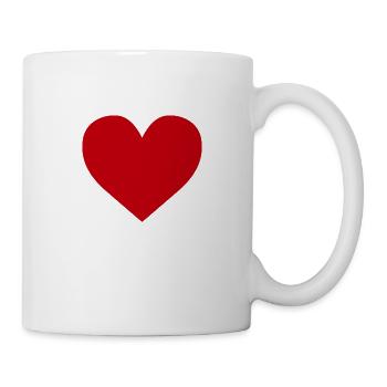 Herz Rot - Tasse - Weiß - Rechts