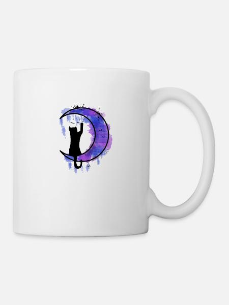 Katzen Mond - Tasse - Weiß