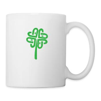 Celtic symbols cloverleaf symbol lucky gift - Mug - white - Right