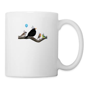 Blackbird fête son anniversaire avec ses amis - Mug blanc - blanc - Droite