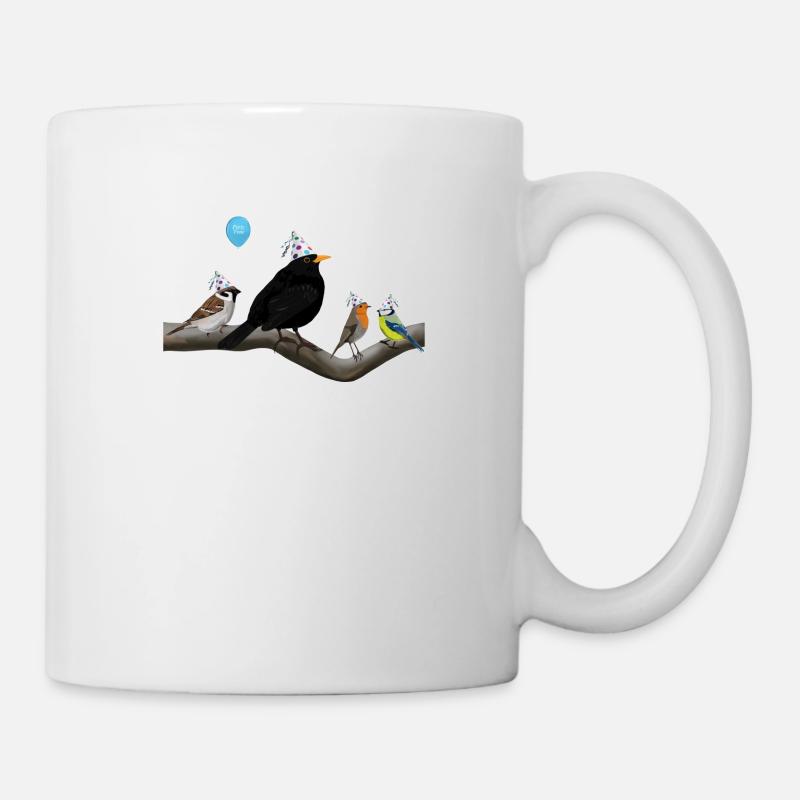 Blackbird fête son anniversaire avec ses amis - Mug blanc - blanc