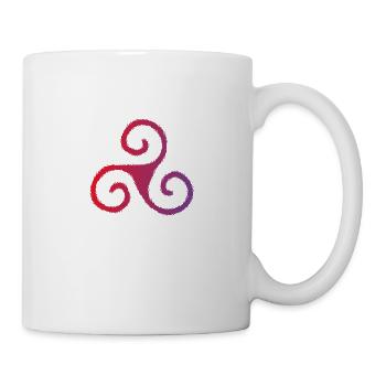 Celtic Symbol Triskele Dreierspirale New - Mug - white - Right
