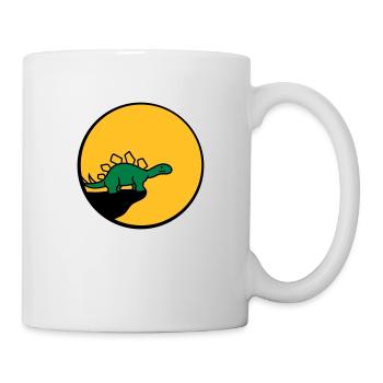 cool klippe mond nacht heulen wolf werwolf stegosa - Tasse - Weiß - Rechts