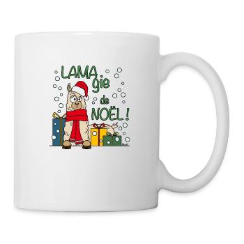 Lama, Magie de Noël, Happy Christmas, cadeaux - Mug blanc - blanc - Droite