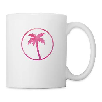 palm tree pink design - Tasse - Weiß - Rechts