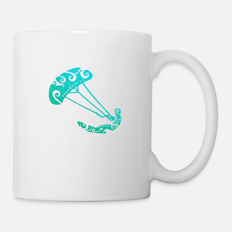 Maori Kitesurfer Tribal Tattoo Idea - Mug blanc - blanc
