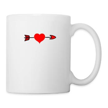 Arrow Through Heart Love Romantic Cupid Gift - Mug - white - Right
