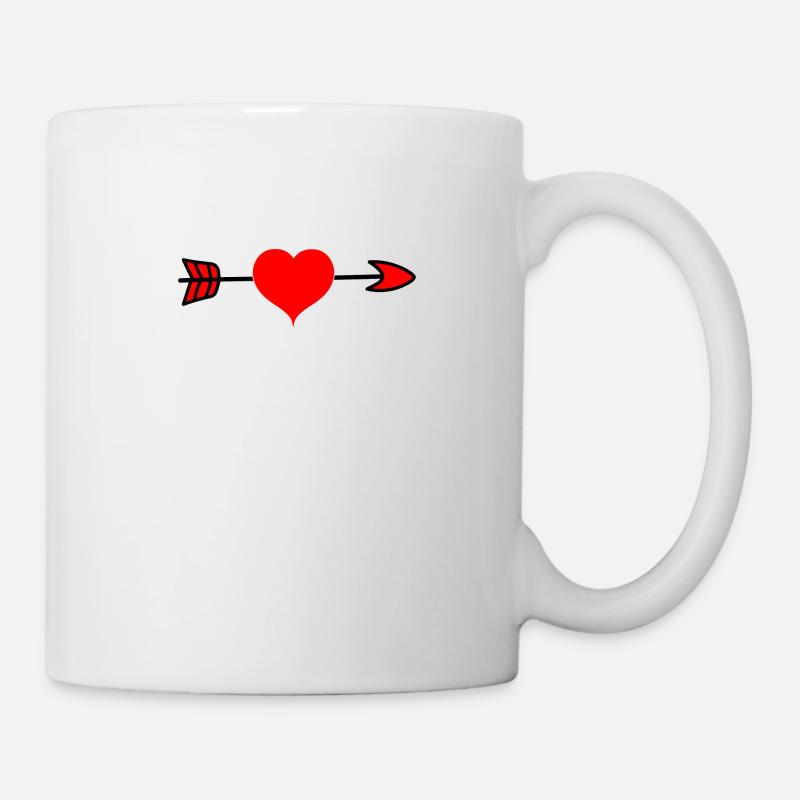 Pfeil Durch Herz Liebe Romantisch Amor Geschenk - Tasse - Weiß