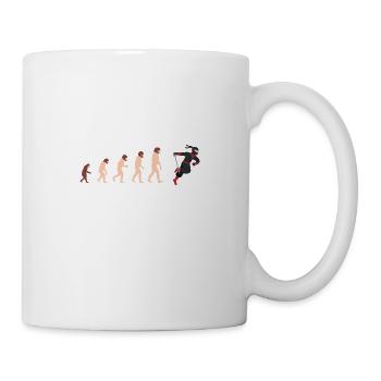 Human Evolution Ninja Fan Funny Gift Idea - Mug - white - Right