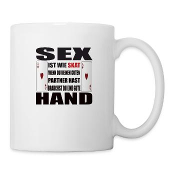 Sex ist wie Skat keinen guten Partner eine gute - Tasse - Weiß - Rechts