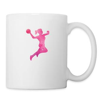 handball frau pink - Tasse - Weiß - Rechts