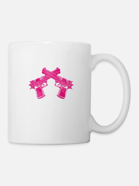 guns pink - Tasse - Weiß