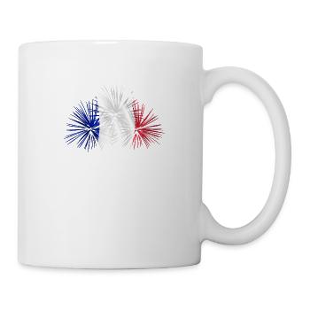 Drapeaux de la nation des feux d'artifice du Nouvel An France - Mug blanc - blanc - Droite