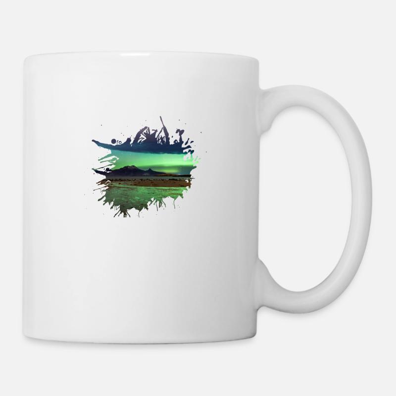 Nordpool Aurore Boréale Tache de couleur - Mug blanc - blanc