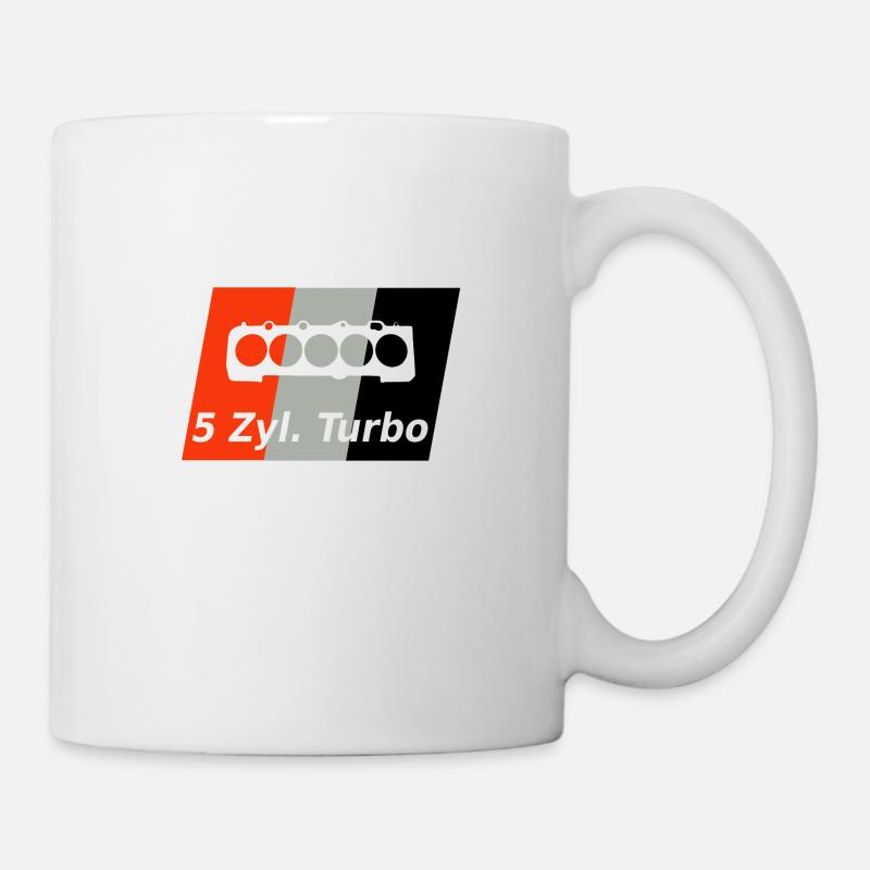5 cylinder turbo sign - Mug - white