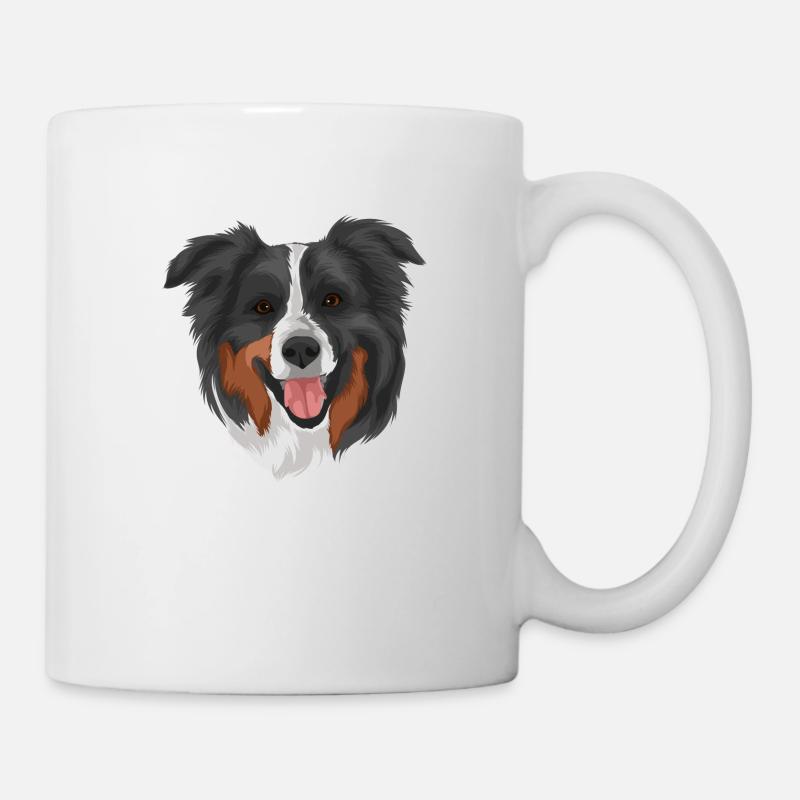 Tête de berger australien 2 - Mug blanc - blanc